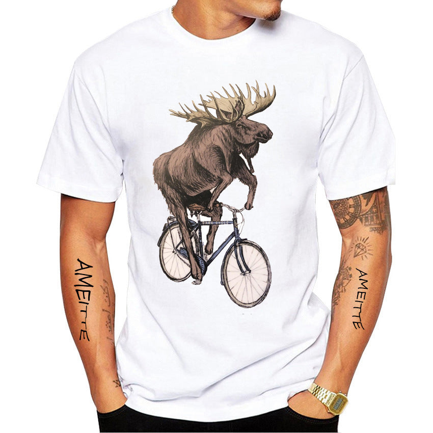 Fashion Personality Animal Funny Men's Printed Top