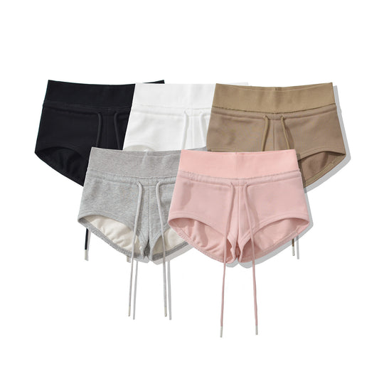 Low Waist Drawstring Shorts Women's Summer Straight A- Line Hot Pants