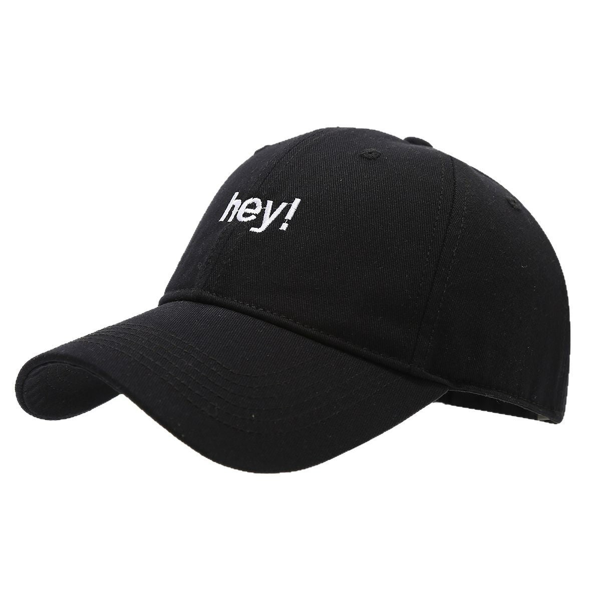 Creative Letters Hey Embroidery Soft Top Peak Cap