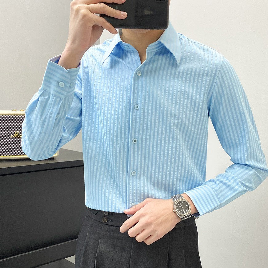 High-grade Modal Anti-wrinkle Fabric Striped Shirt For Men