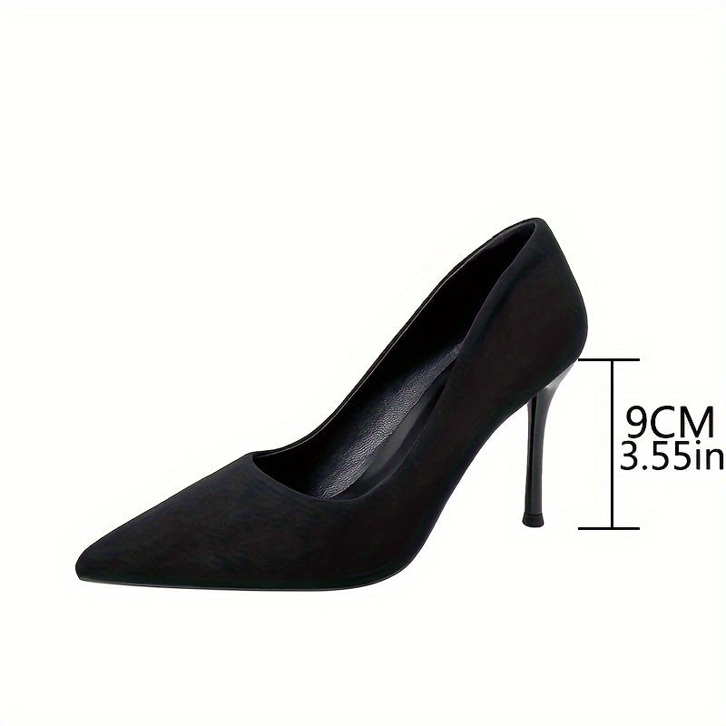 VIPMRSKING Women'S Stiletto Heels | Pointed Toe | Ultra-High Comfort Work Shoes | Soft Sole | Durable TPU Outsole | Flannel Upper | All-Season Elegance | Black, Work Shoes, High Heel Shoe