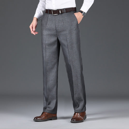 Men's Casual Pants Loose Straight Business Trousers
