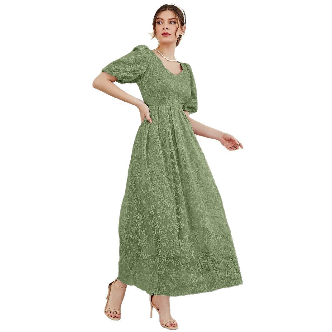 Fashionable Elegant Lace Jacquard Women's Dress