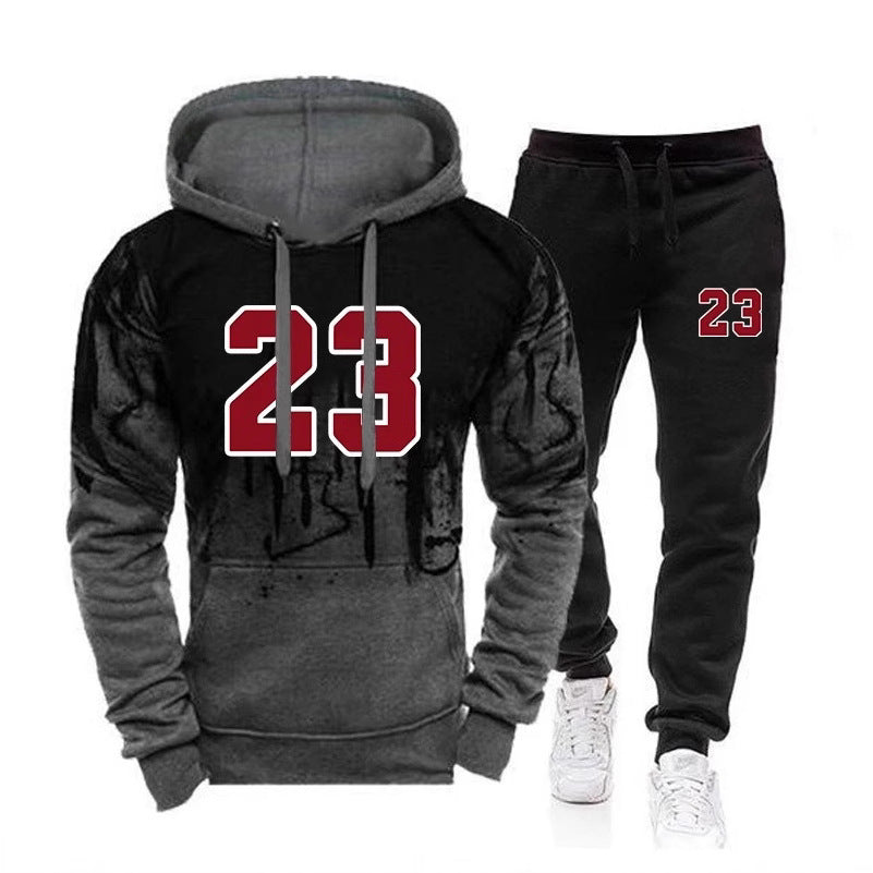 Men's Sport Suit Splashed Ink Printing Sportswear