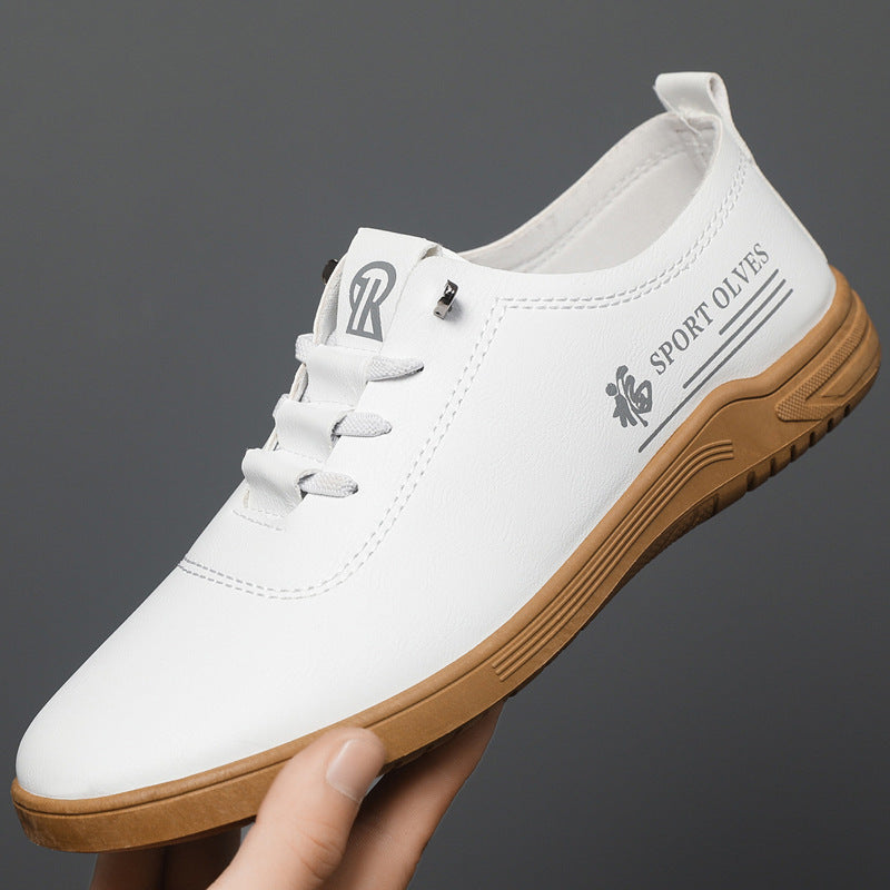 Men's Lace Up Casual Leather Shoes Fashion All-matching