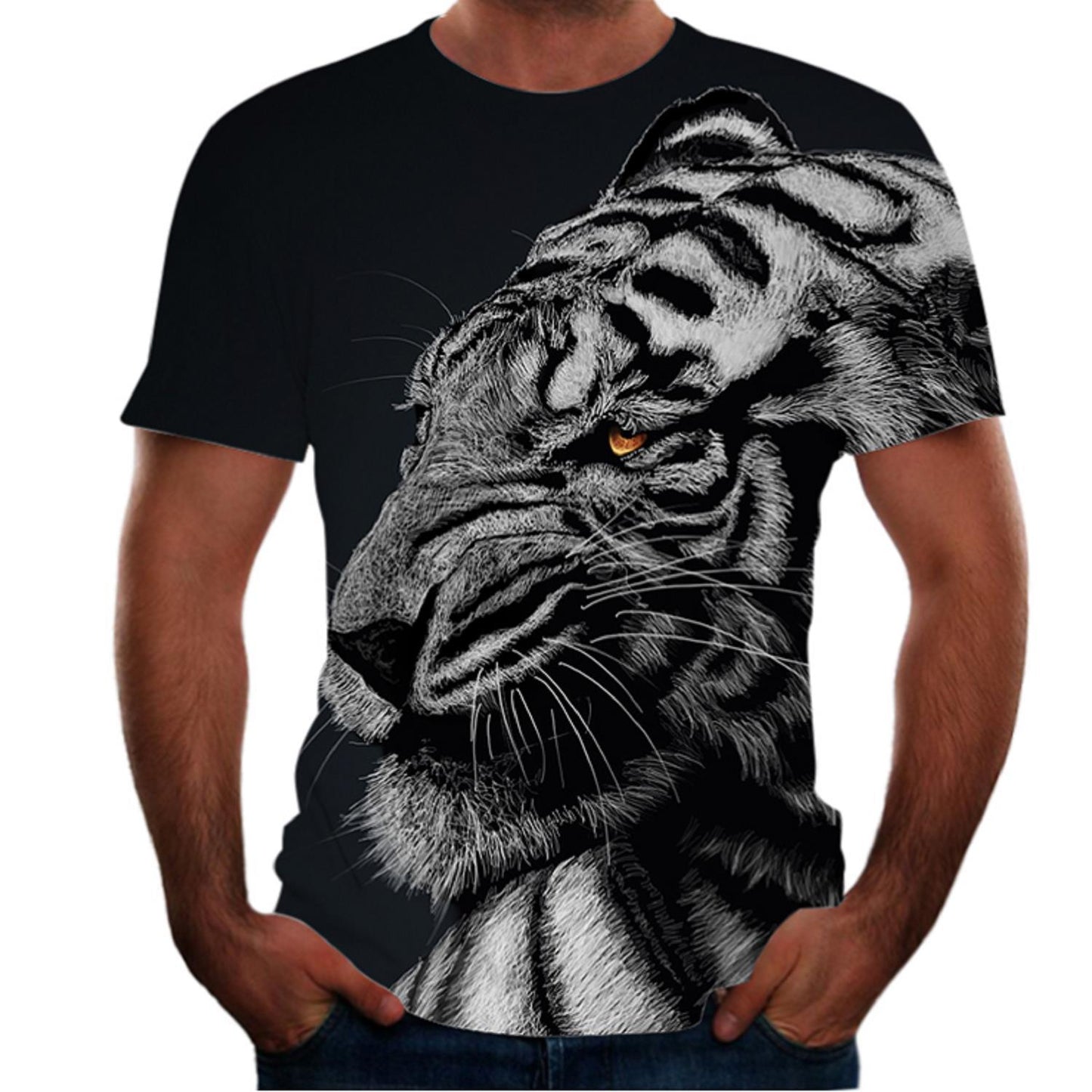New Animal Print 3d T-shirt Men's Short Sleeve