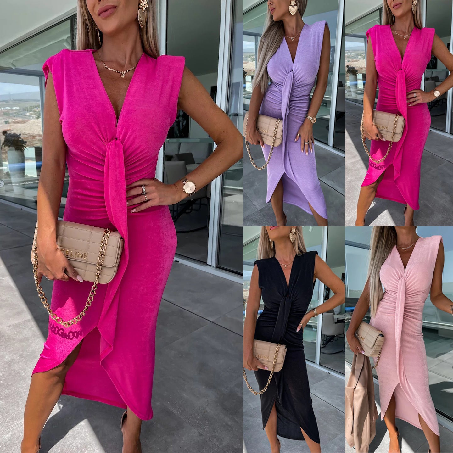 New Pleated Casual Dress Loose Vacation Dress Women