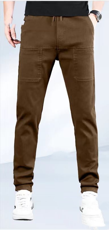 Summer Solid Color Waterproof High Elastic Men's Casual Pants
