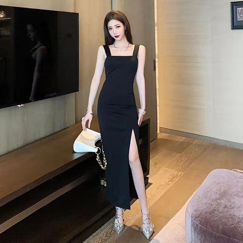 Slim Fit Slimming Slit Midi Dress