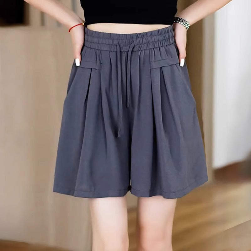 Casual Shorts Women's High Waist Summer Thin Plus Size
