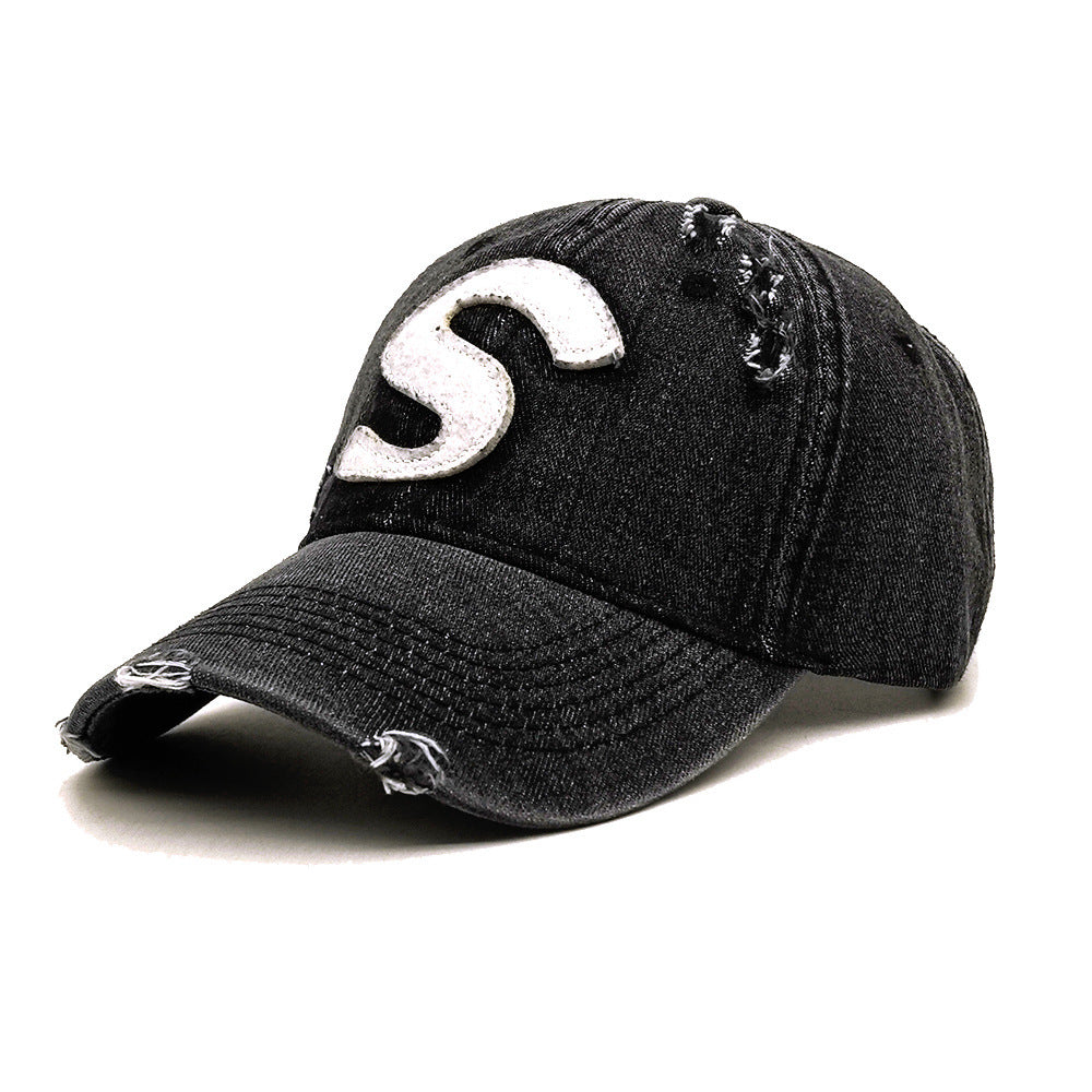 Soft Top Denim Baseball Cap Korean Couple Casual Peaked Cap