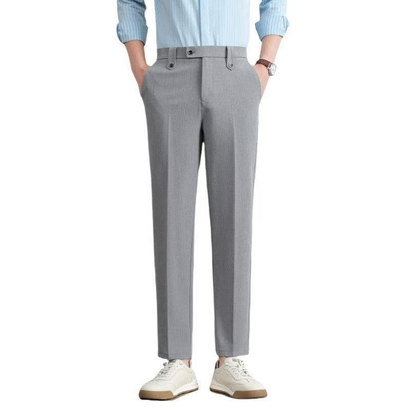 Simple Suit Pants Men's Loose Straight Business Trousers