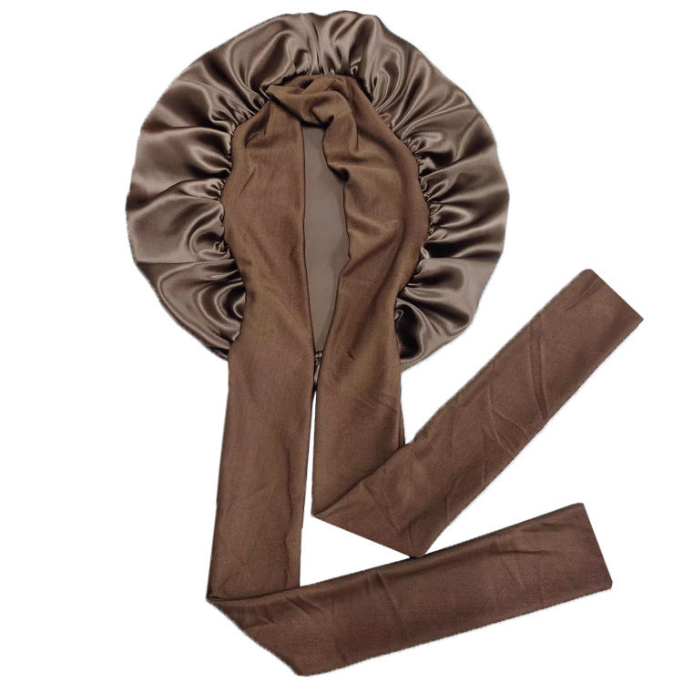 Simple Wide Ribbon Adjustable Silk Nightcap