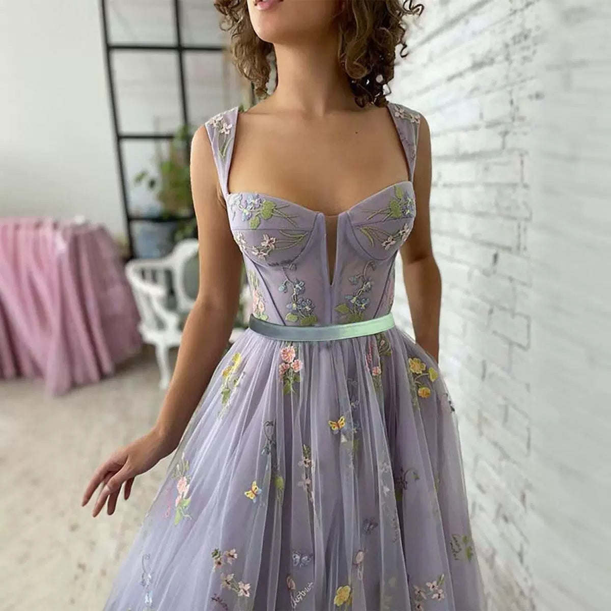 V Neck Banquet Ball Dress