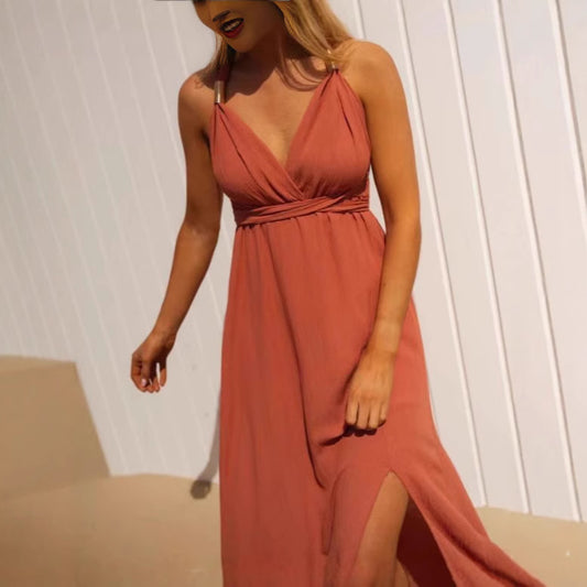 Women's Fashion Cross Bandage One-piece Dress
