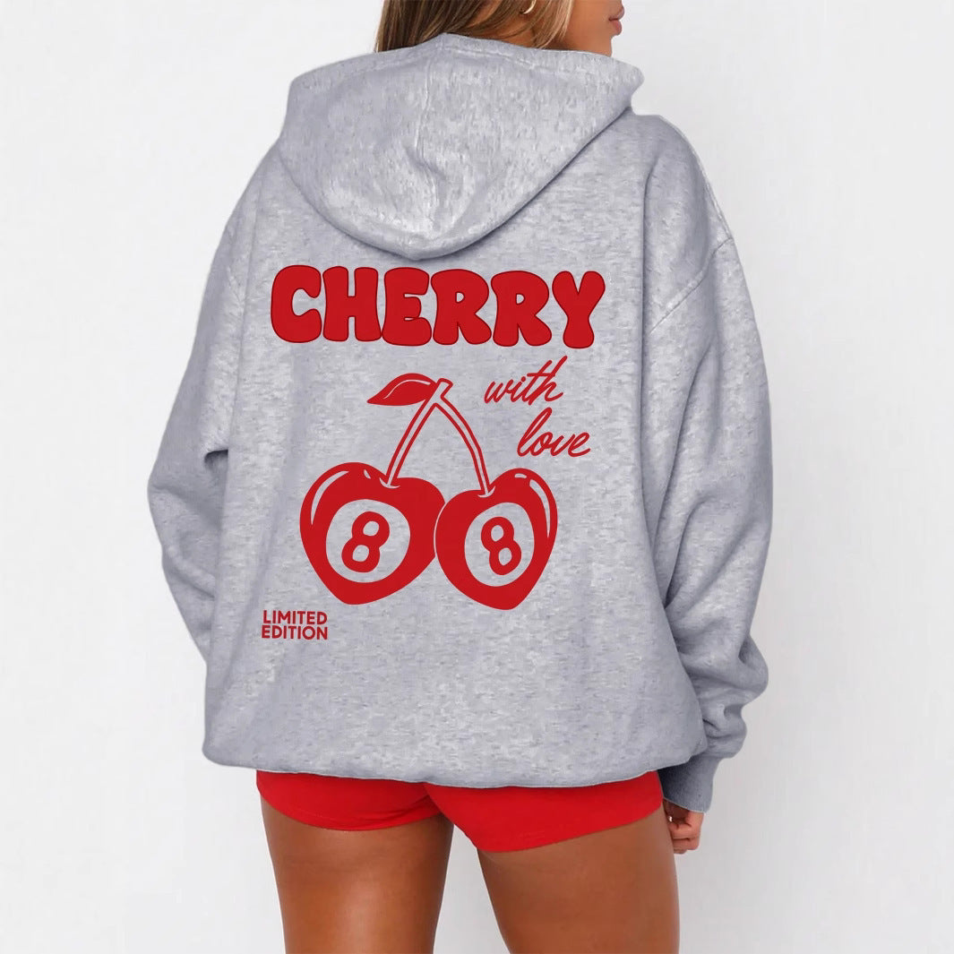 European And American Leisure Style Hooded Letter-print Long Sleeve