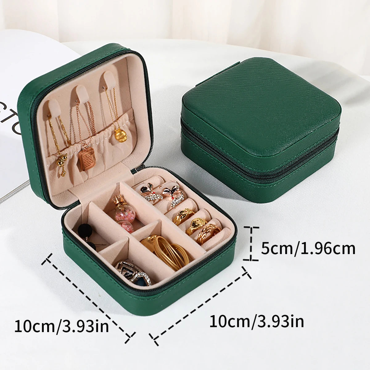 PU Leather Jewelry Mini Storage Box Travel Home Bracelet Earrings Storage Display Case For Women Ring Jewelry Portable Organizer