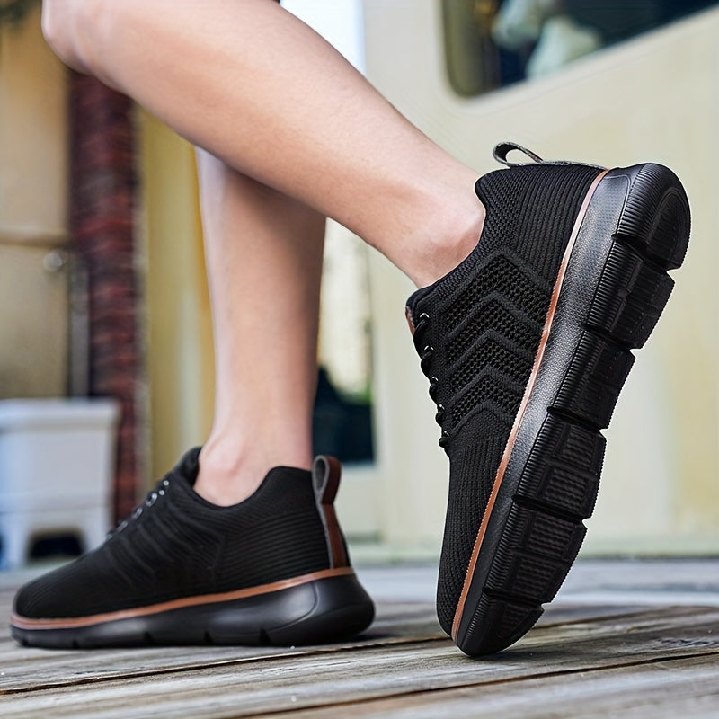 [CHTAPPILIAR EVA Sole Casual Sneakers] 1pair CHTAPPILIAR Men's Breathable Mesh Casual Sneakers, Solid Color Low Top Lace-Up Shoes with EVA Sole and Fabric Insole for Daily Wear - Spring/Summer Collection