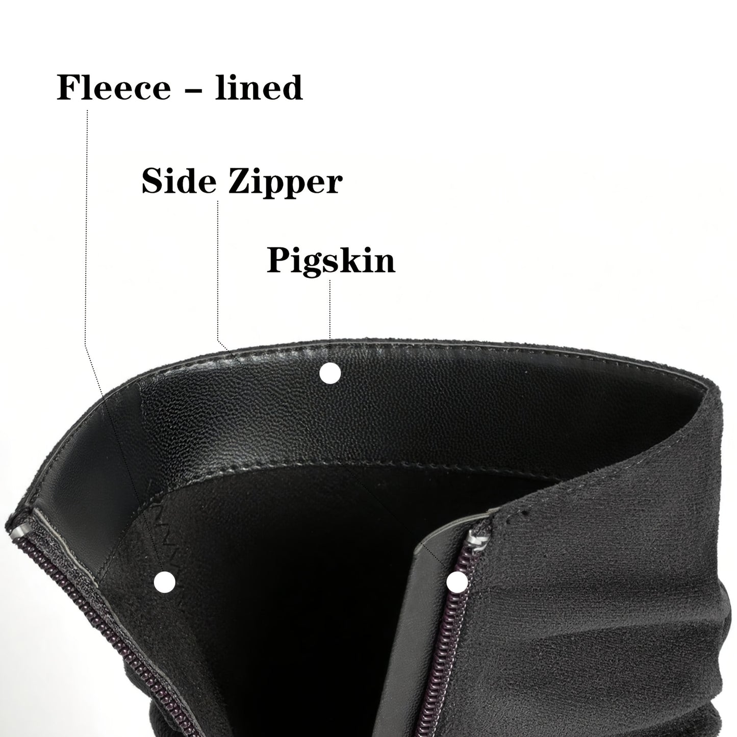 Women's Mid-Calf Boots, Plain Fashionable Boots with Zipper for Comfort and Casual Wear, Round Toe in the Middle of Calf