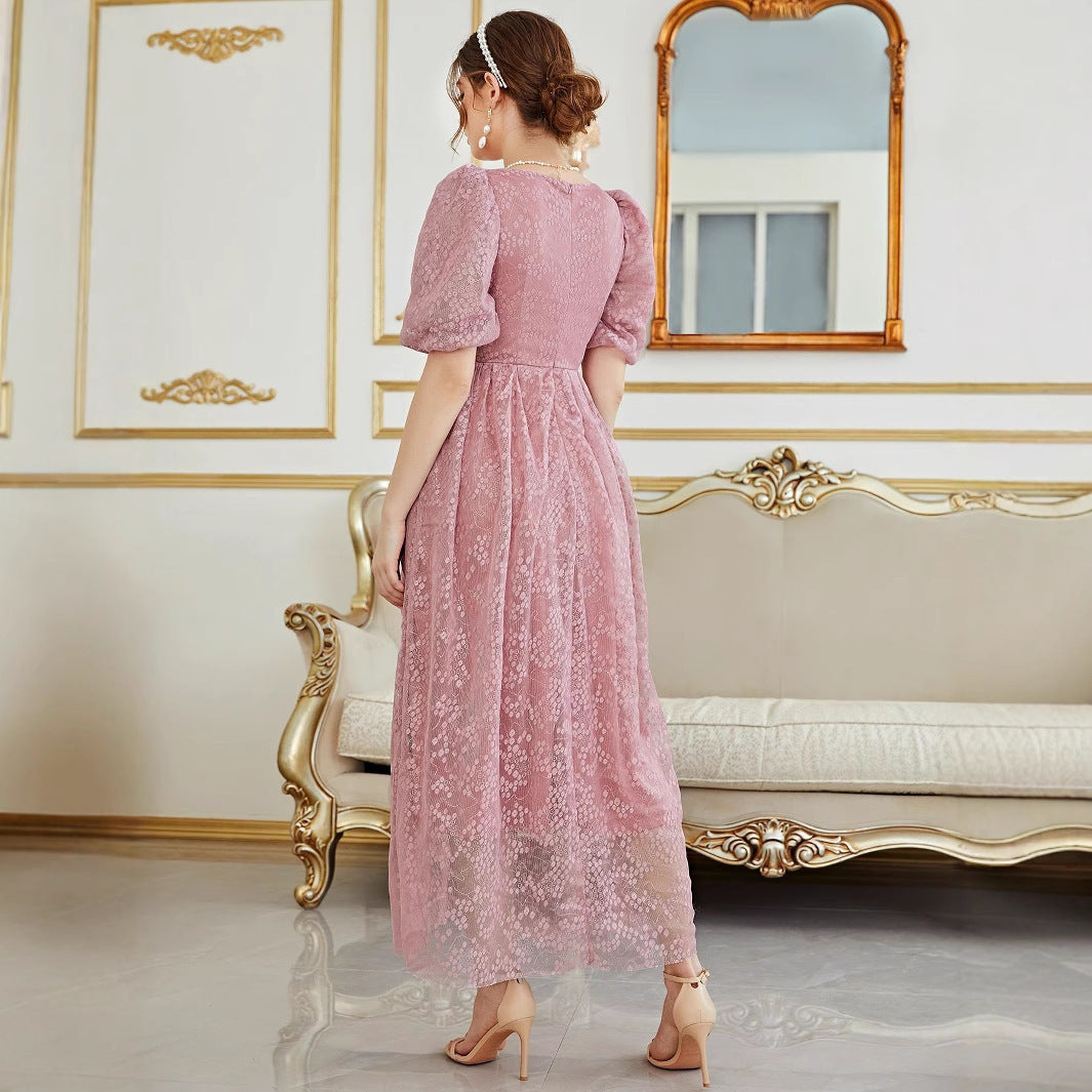 Fashionable Elegant Lace Jacquard Women's Dress