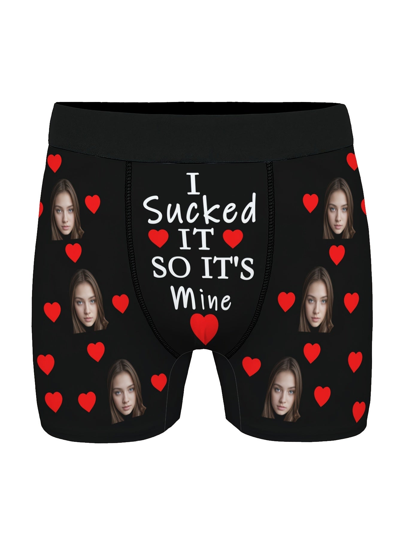 Ultra-Soft Personalized Boxer Briefs with Face Print - Custom Mens Underwear for Boyfriends & Husbands - High Elastic, Comfortable, Humorous I SUCKED IT SO ITS MINE Design - Trendy Gift Idea for Holidays or Birthdays