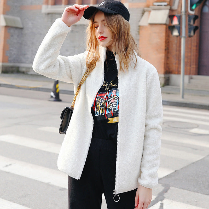 New Autumn And Winter Imitation Lamb Wool Polar Fleece Short Coat