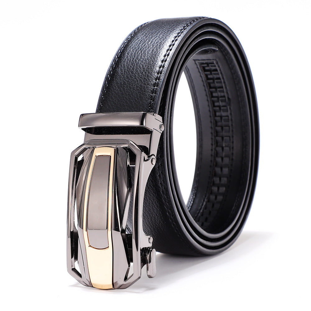 Men's Two-layer Cowhide Business Casual All-match Pants Belt