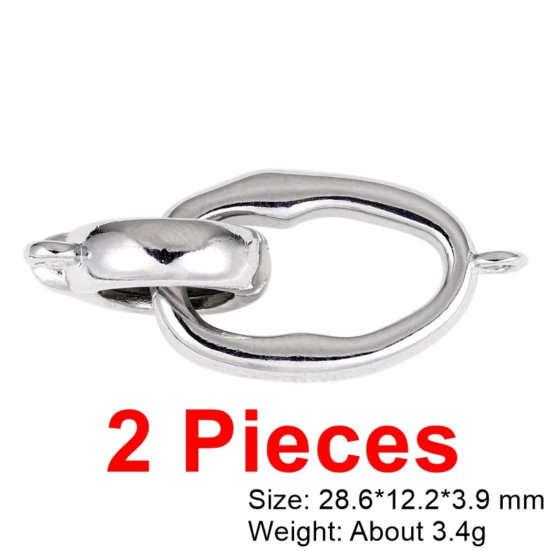 Juya Handmade Cubic Zirconia 18K Real Gold Plated Fastener Snake Hooks Clasps Accessories For Luxury Beads Chains Jewelry Making