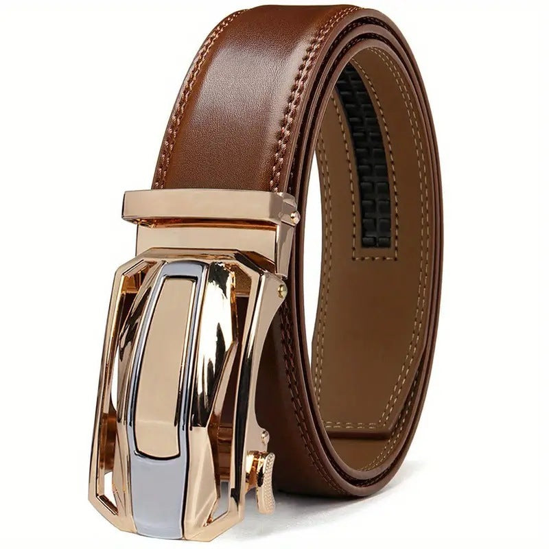 Men's Two-layer Cowhide Business Casual All-match Pants Belt