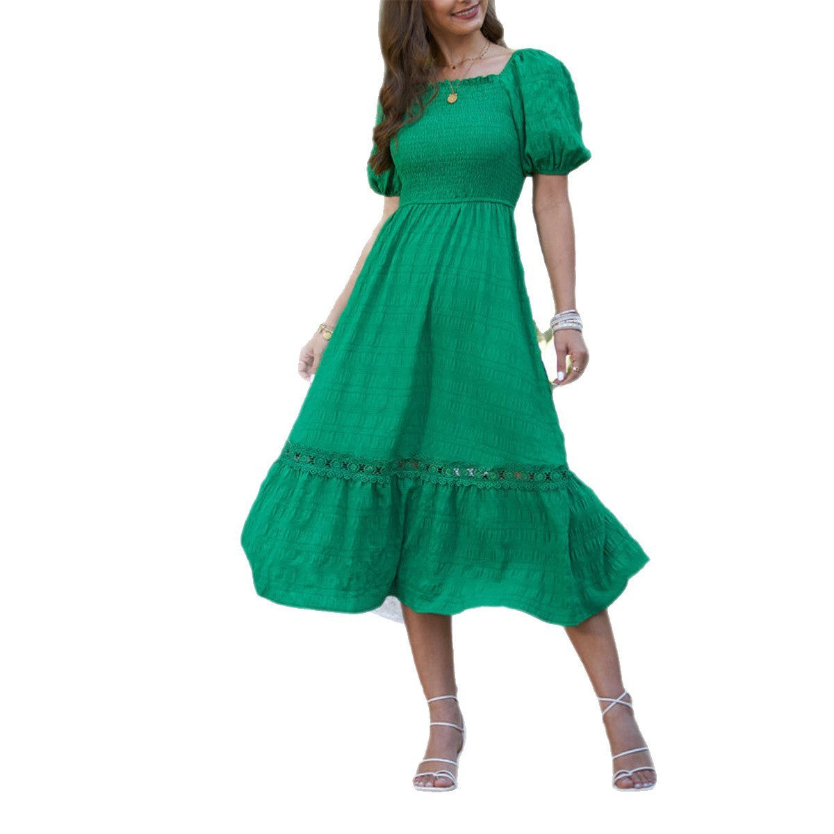 European And American Leisure Vacation Short Sleeve Dress Women's Clothing