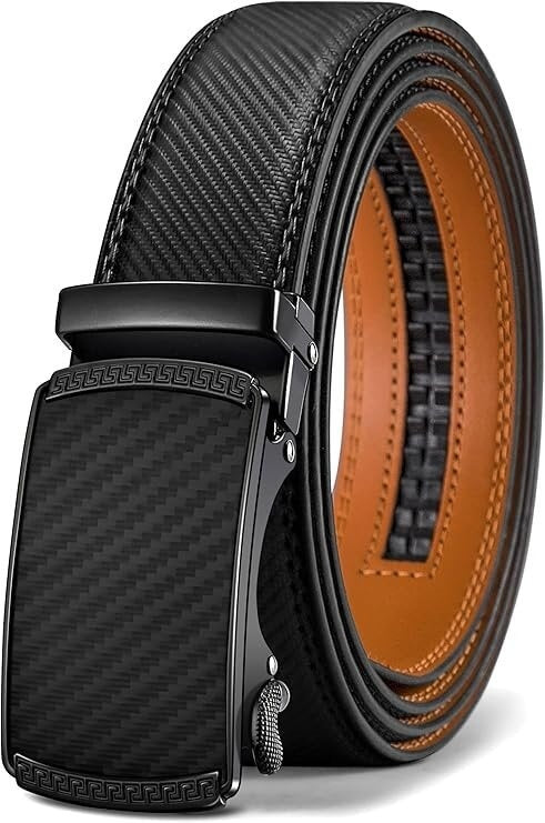 Men's Leather Belt Versatile Cowhide Automatic Buckle