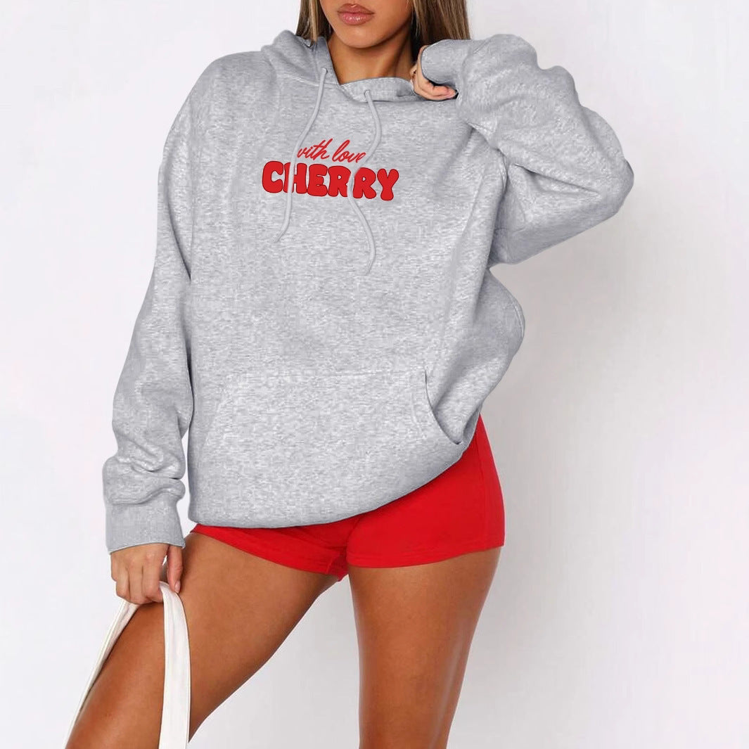 European And American Leisure Style Hooded Letter-print Long Sleeve