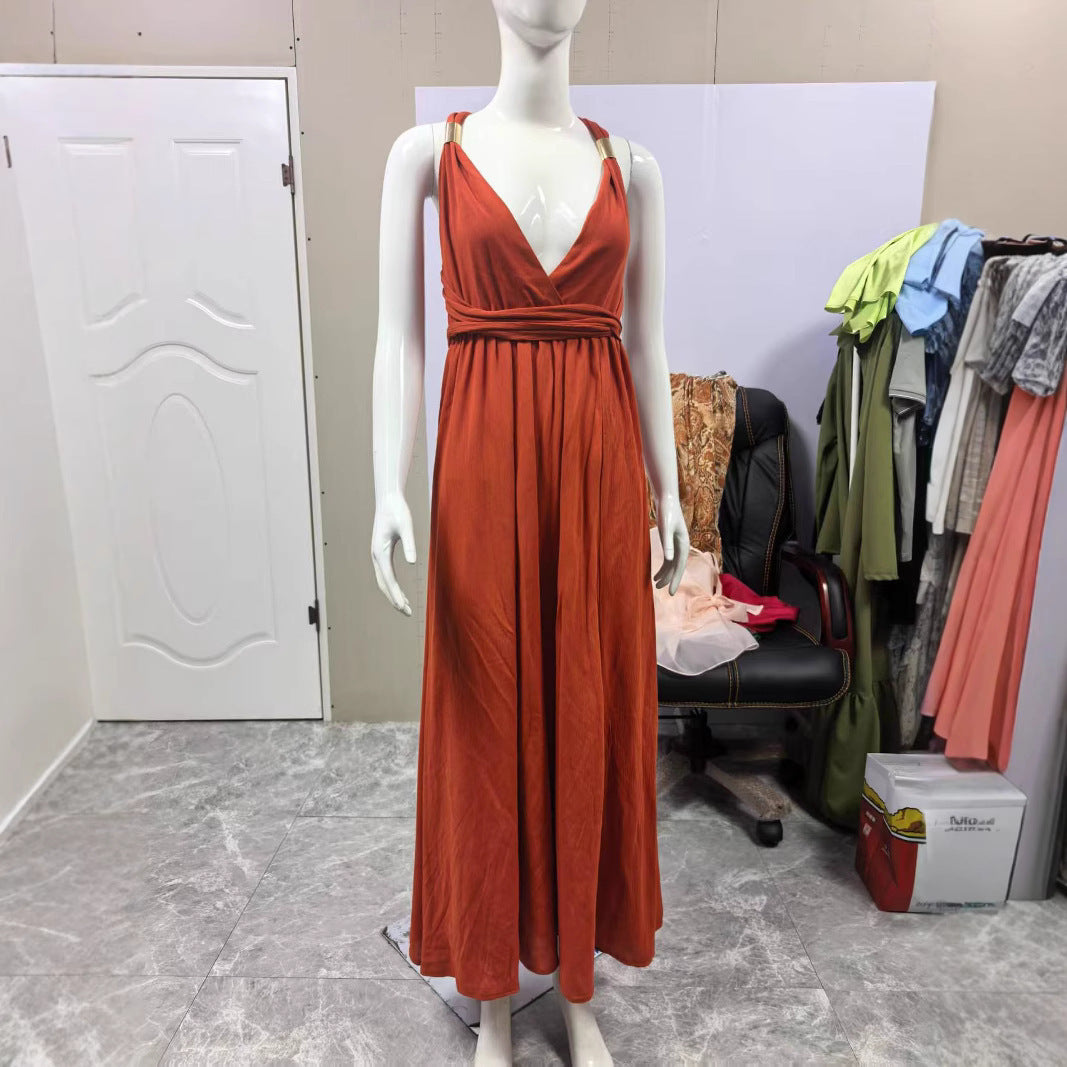 Women's Fashion Cross Bandage One-piece Dress