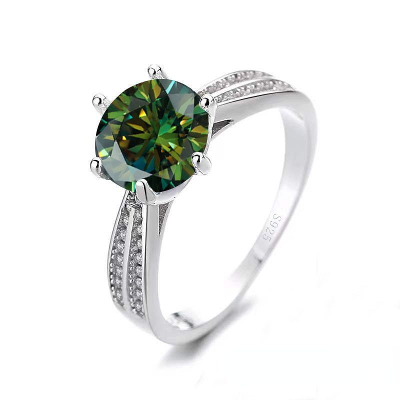 Original Tancise 925 Pure Silvery Ring with Moissanite Diamond and Certificate, Exquisite Jewelry for Women's Engagement Ring