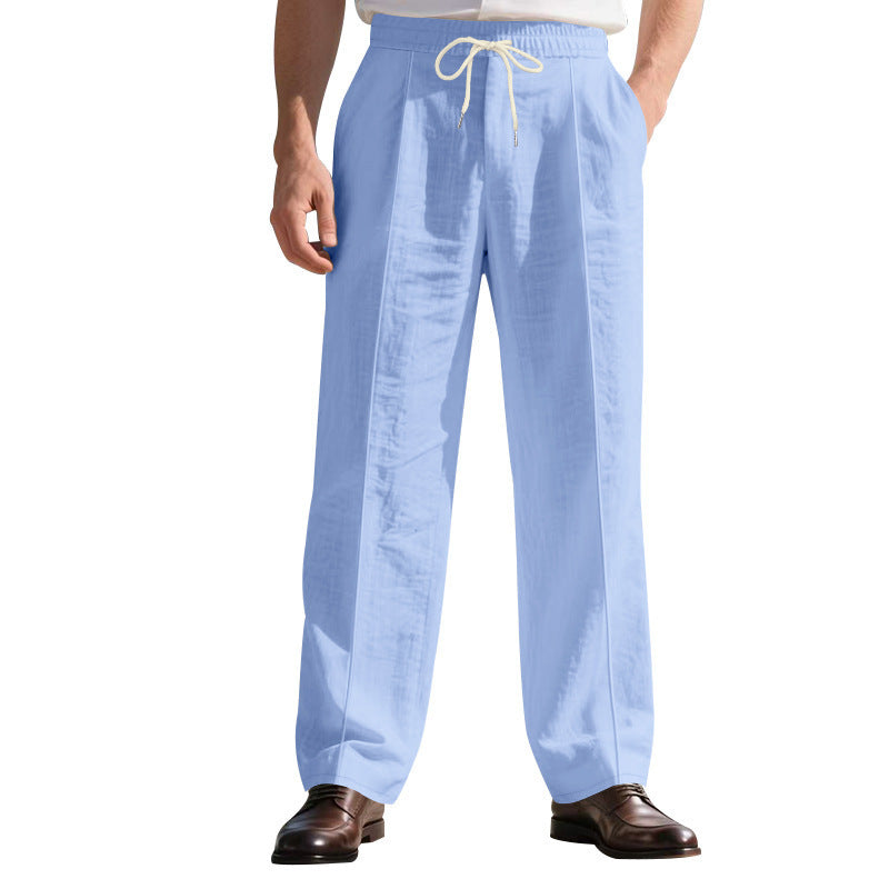Loose Breathable Linen Leisure Men's Simplicity Trendy Loose Beach Pants