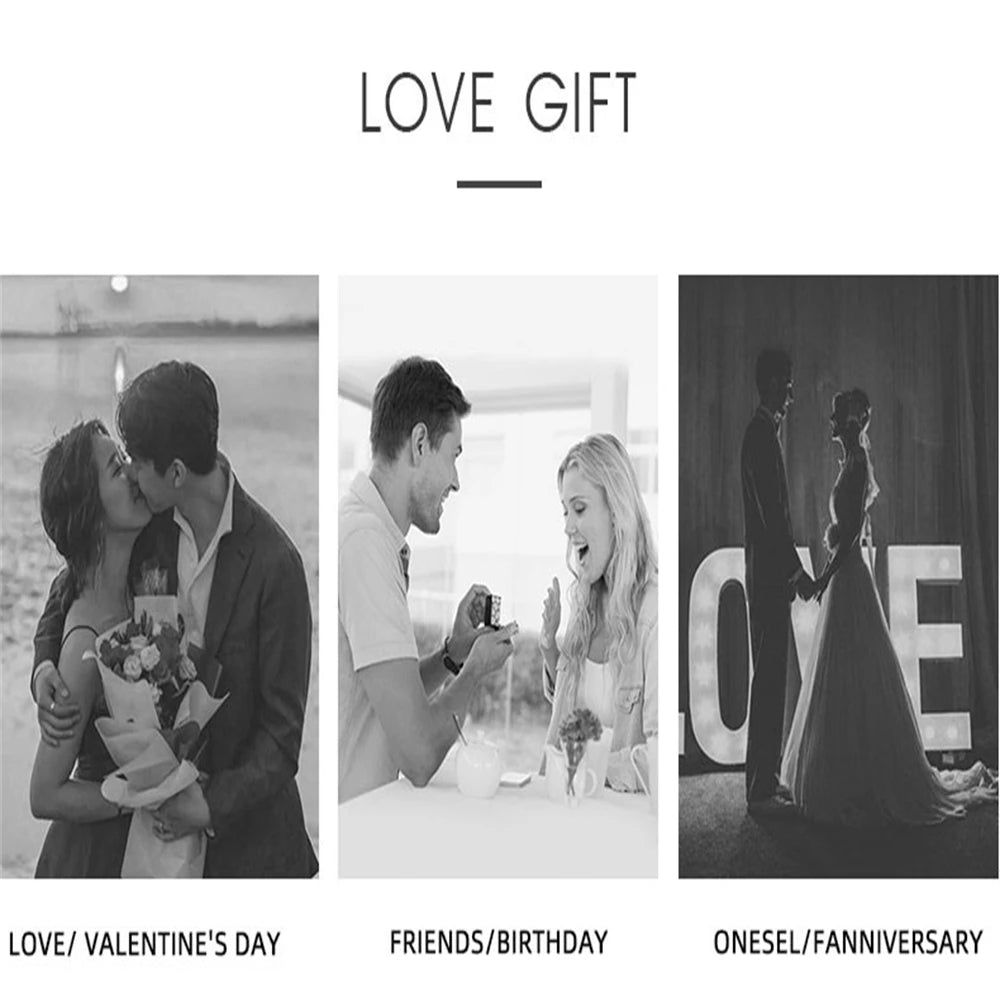 Gorgeous Black Full Zircon Couple Ring Fashion Men's Stainless Steel Ring Elegant Women's Heart-shaped 2pcs Wedding Jewelry Gift