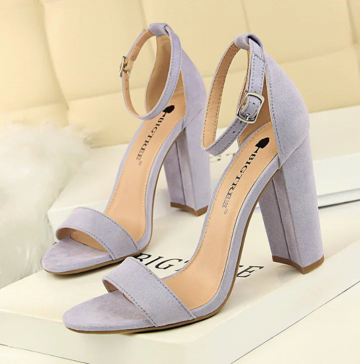 Summer High Heels, Fashionable Simple Chunky Sandals