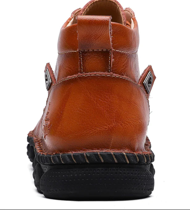 Winter Cowhide Casual British Middle Cut Leather Boots
