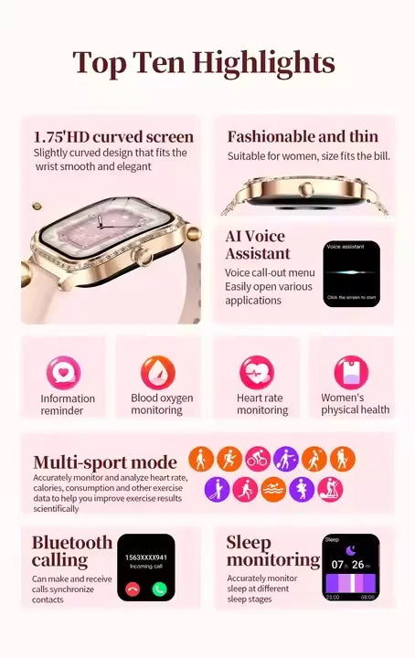 MK88 Smart Watch Smartwatch 2025 New Arrival Lady Woman Women Luxury Waterpoof Gold Metal Strap for Lady