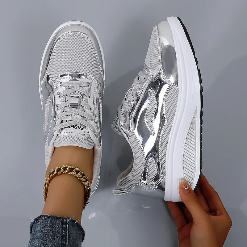 PinkM PT182 Sneakers Women Casual Shoes Platform Slip on Loafers 2024 New Flats Female Walking Shoes Wedges Chunky Woman Ladies