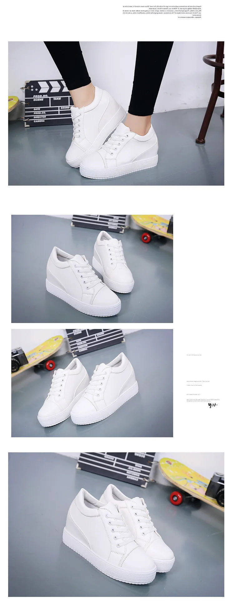 hot White Hidden Wedge Heels sneakers Casual Shoes Woman high Platform Shoes Women's High heels wedges Shoes For Womenbn54