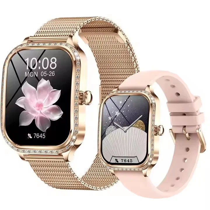 MK88 Smart Watch Smartwatch 2025 New Arrival Lady Woman Women Luxury Waterpoof Gold Metal Strap for Lady