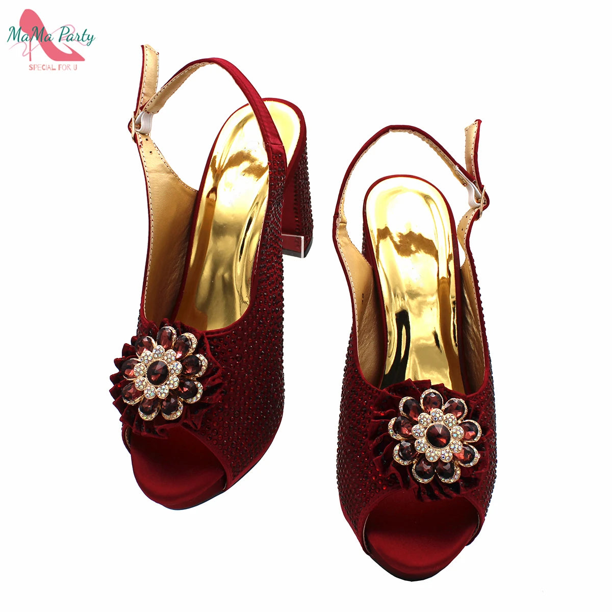 African Mature Women Shoes and Bag to Match in Teal Color Comfortable Heels with Platform for Garden Party