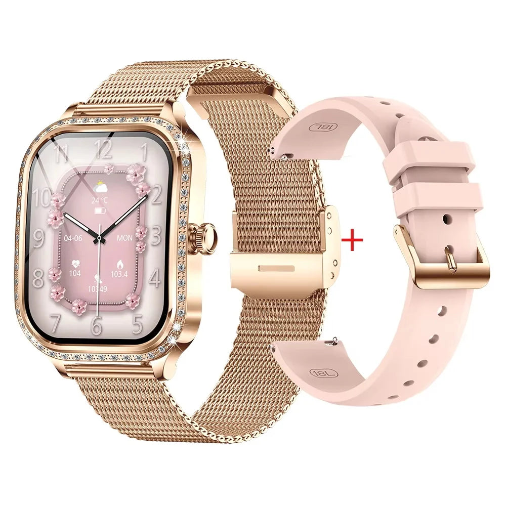 MK88 Smart Watch Smartwatch 2025 New Arrival Lady Woman Women Luxury Waterpoof Gold Metal Strap for Lady