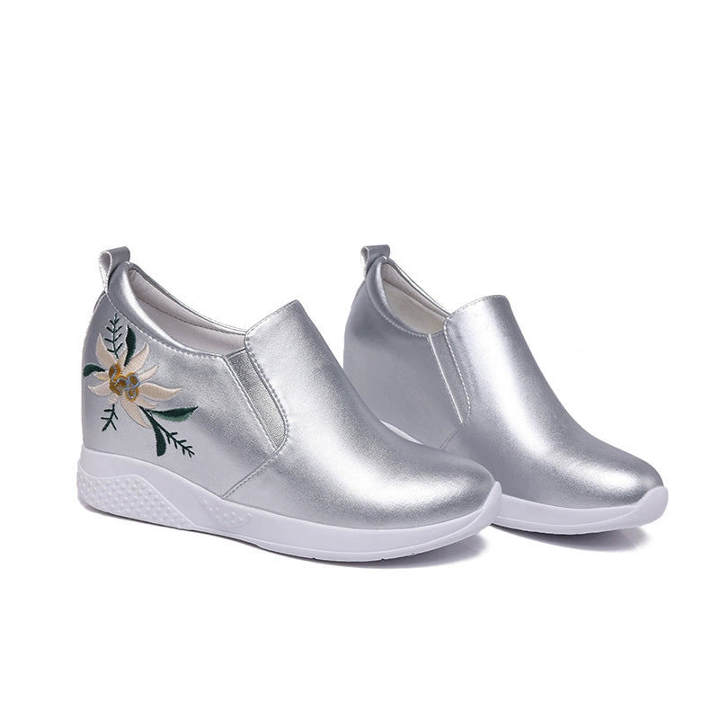 Autumn Insole Height Increasing All-Match Sports Lightweight Fleece-Lined Women's Shoes