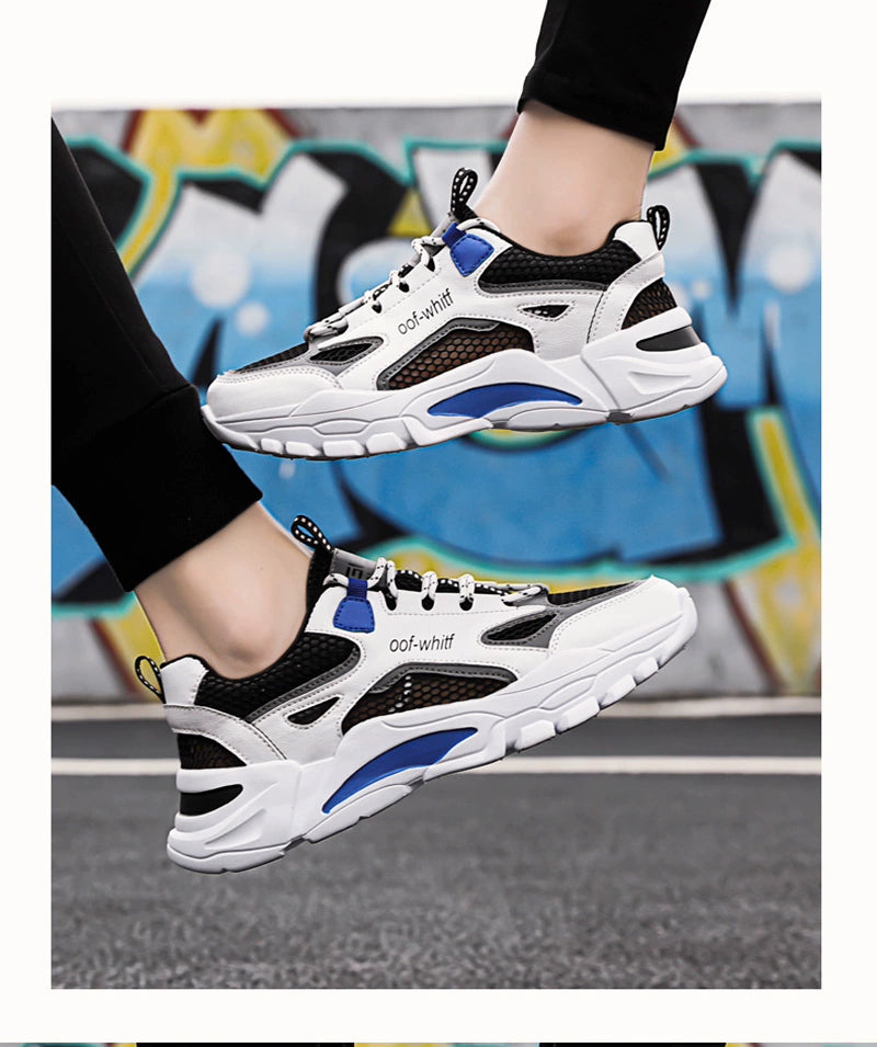 Summer Mesh Men's Breathable Shoes Sneaker Men's Summer Thin Single Mesh Plus Size Teenagers Junior High School Student Mesh Shoes