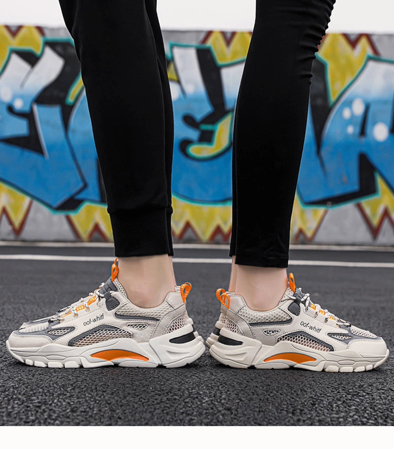 Summer Mesh Men's Breathable Shoes Sneaker Men's Summer Thin Single Mesh Plus Size Teenagers Junior High School Student Mesh Shoes