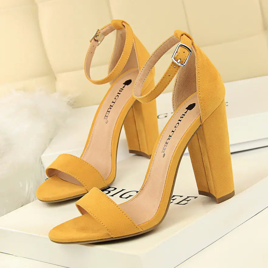 Summer High Heels, Fashionable Simple Chunky Sandals