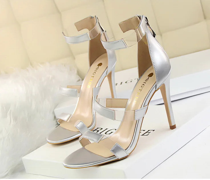 Strap Sandals, Slimming High Heels with Thin Heels
