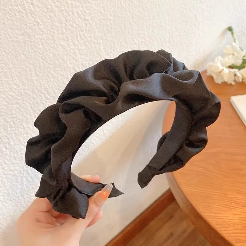 New Black Fold Simple Hairband For Women Girls Elegant Heighten Headband Hair Band Sweet Hair Hoop Fashion Hair Accessories